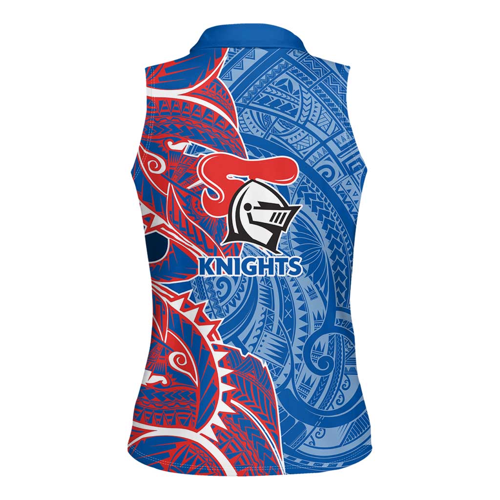 Newcastle Knights Women Sleeveless Polo Shirt Polynesian Tribal Tattoo Pacific Sport Art