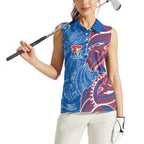 Newcastle Knights Women Sleeveless Polo Shirt Polynesian Tribal Tattoo Pacific Sport Art