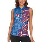 Newcastle Knights Women Sleeveless Polo Shirt Polynesian Tribal Tattoo Pacific Sport Art