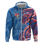 Newcastle Knights Zip Hoodie Polynesian Tribal Tattoo Pacific Sport Art