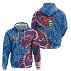 Newcastle Knights Zip Hoodie Polynesian Tribal Tattoo Pacific Sport Art