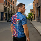 Newcastle Knights Zipper Polo Shirt Polynesian Tribal Tattoo Pacific Sport Art