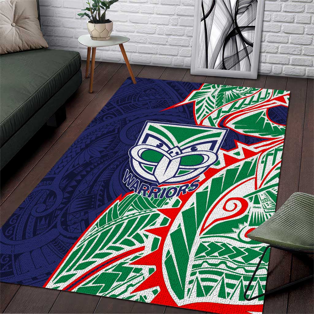 New Zealand Warriors Area Rug Polynesian Tribal Tattoo Pacific Sport Art
