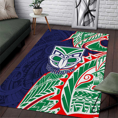 New Zealand Warriors Area Rug Polynesian Tribal Tattoo Pacific Sport Art