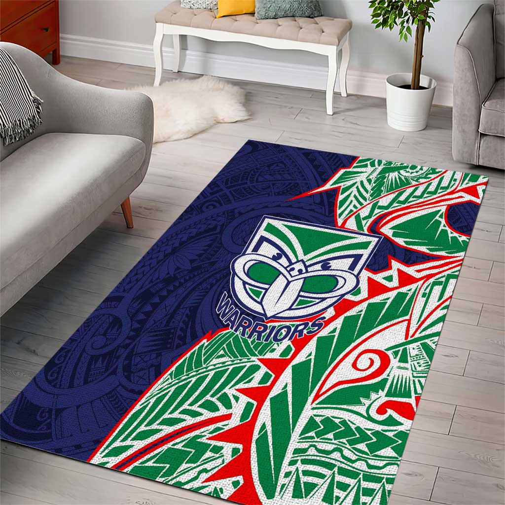 New Zealand Warriors Area Rug Polynesian Tribal Tattoo Pacific Sport Art