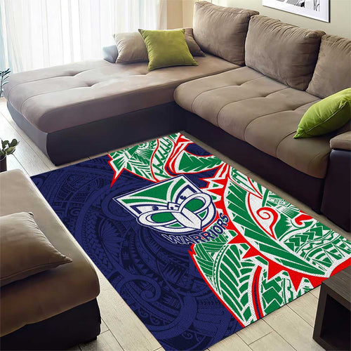 New Zealand Warriors Area Rug Polynesian Tribal Tattoo Pacific Sport Art