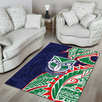 New Zealand Warriors Area Rug Polynesian Tribal Tattoo Pacific Sport Art