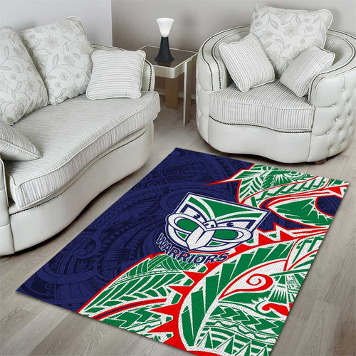 New Zealand Warriors Area Rug Polynesian Tribal Tattoo Pacific Sport Art