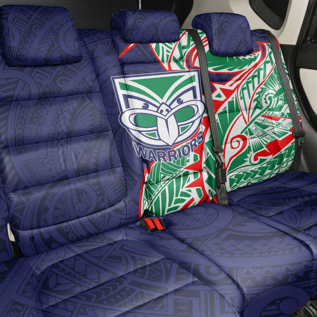 New Zealand Warriors Back Car Seat Cover Polynesian Tribal Tattoo Pacific Sport Art
