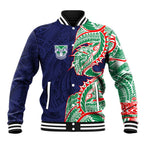 New Zealand Warriors Baseball Jacket Polynesian Tribal Tattoo Pacific Sport Art