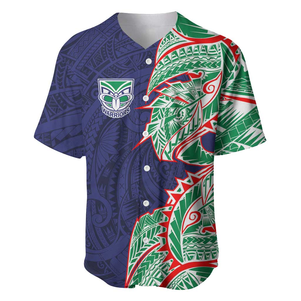 New Zealand Warriors Baseball Jersey Polynesian Tribal Tattoo Pacific Sport Art