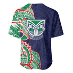 New Zealand Warriors Baseball Jersey Polynesian Tribal Tattoo Pacific Sport Art