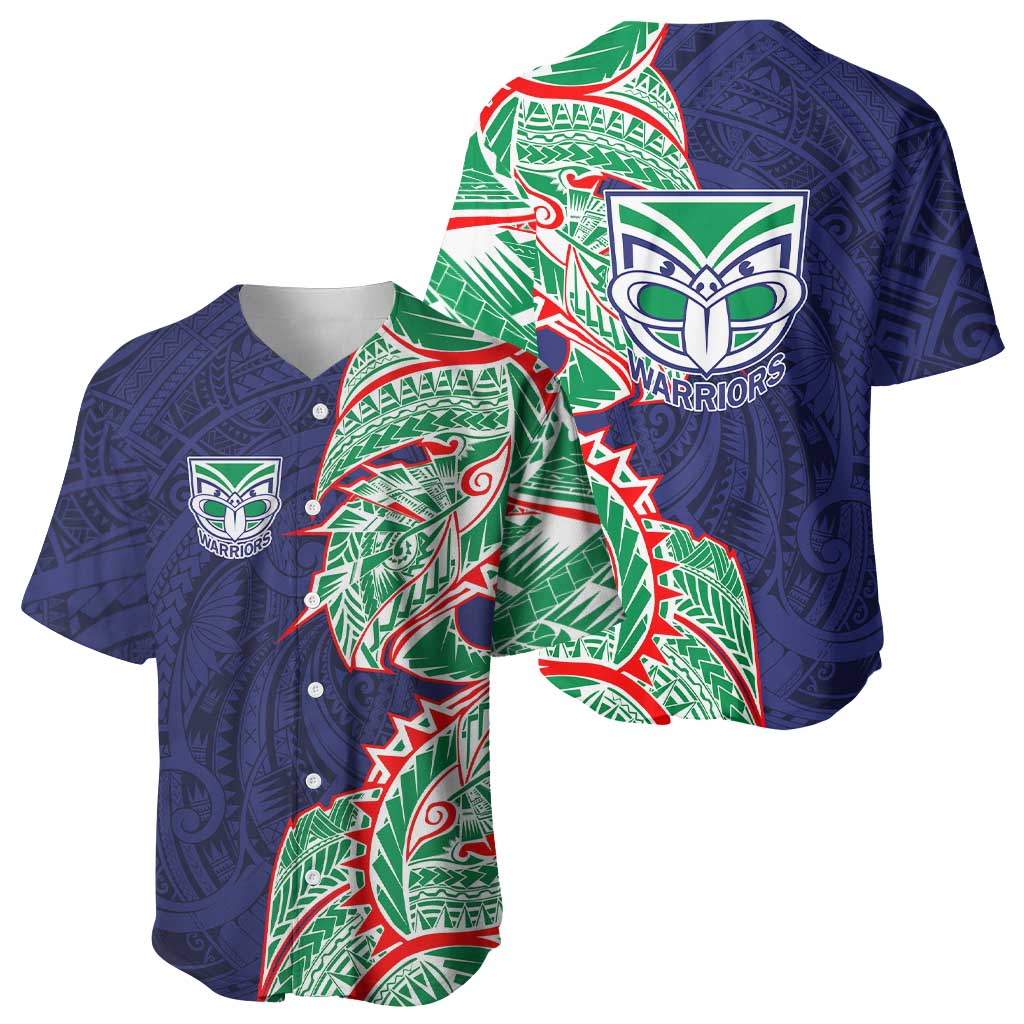 New Zealand Warriors Baseball Jersey Polynesian Tribal Tattoo Pacific Sport Art
