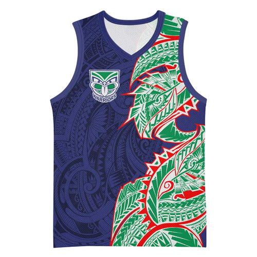 New Zealand Warriors Basketball Jersey Polynesian Tribal Tattoo Pacific Sport Art