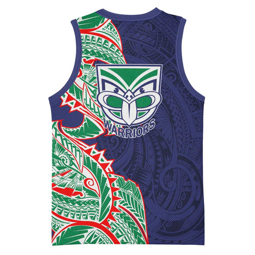 New Zealand Warriors Basketball Jersey Polynesian Tribal Tattoo Pacific Sport Art