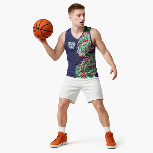 New Zealand Warriors Basketball Jersey Polynesian Tribal Tattoo Pacific Sport Art