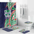 New Zealand Warriors Bathroom Set Polynesian Tribal Tattoo Pacific Sport Art