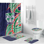 New Zealand Warriors Bathroom Set Polynesian Tribal Tattoo Pacific Sport Art