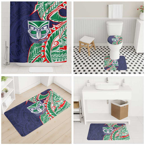 New Zealand Warriors Bathroom Set Polynesian Tribal Tattoo Pacific Sport Art