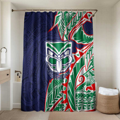 New Zealand Warriors Bathroom Set Polynesian Tribal Tattoo Pacific Sport Art