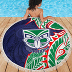 New Zealand Warriors Beach Blanket Polynesian Tribal Tattoo Pacific Sport Art