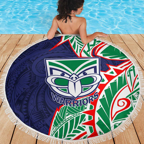 New Zealand Warriors Beach Blanket Polynesian Tribal Tattoo Pacific Sport Art