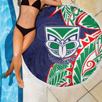 New Zealand Warriors Beach Blanket Polynesian Tribal Tattoo Pacific Sport Art