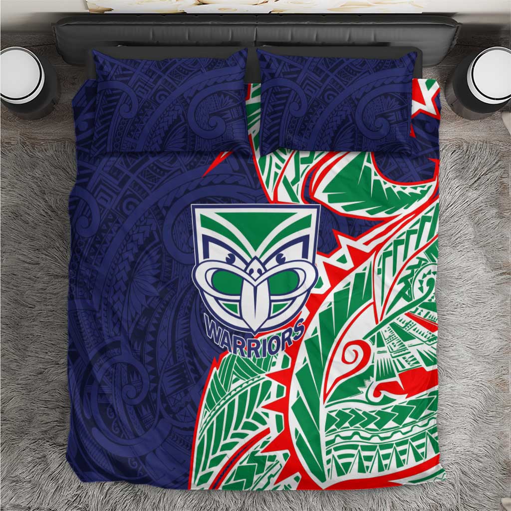 New Zealand Warriors Bedding Set Polynesian Tribal Tattoo Pacific Sport Art