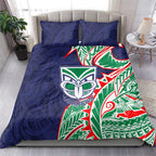 New Zealand Warriors Bedding Set Polynesian Tribal Tattoo Pacific Sport Art