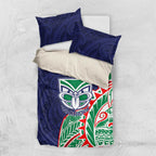 New Zealand Warriors Bedding Set Polynesian Tribal Tattoo Pacific Sport Art
