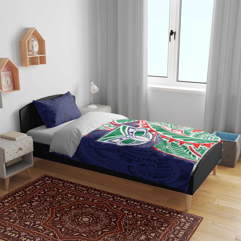 New Zealand Warriors Bedding Set Polynesian Tribal Tattoo Pacific Sport Art
