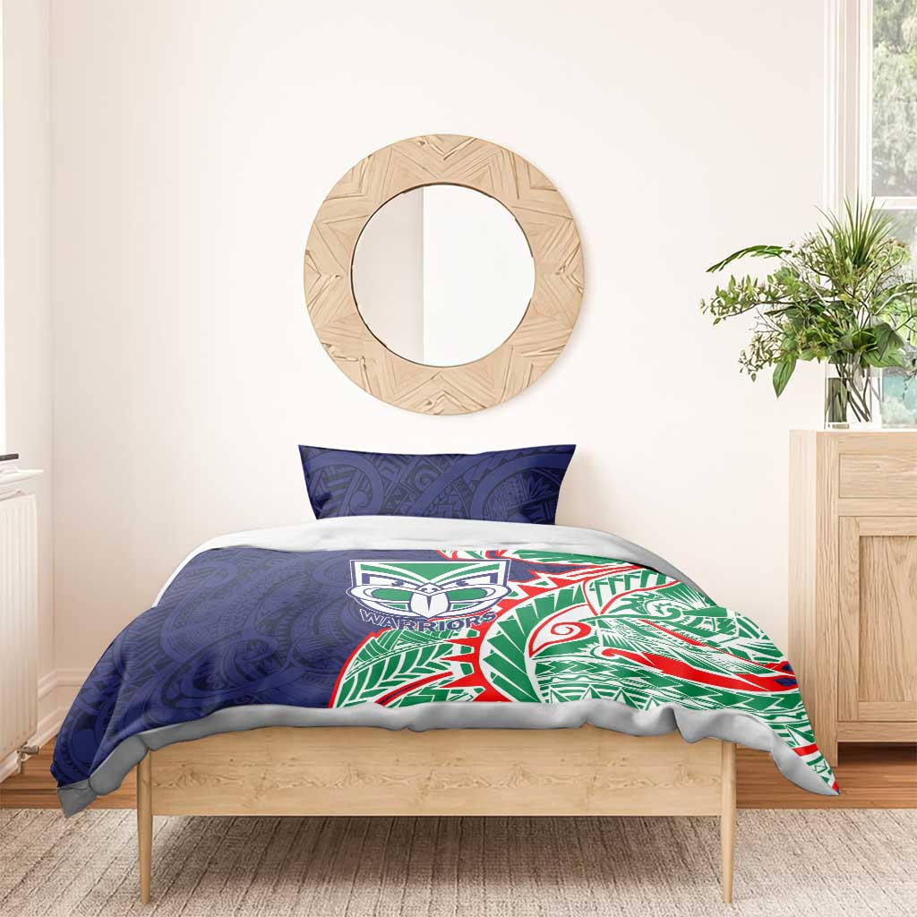 New Zealand Warriors Bedding Set Polynesian Tribal Tattoo Pacific Sport Art