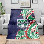 New Zealand Warriors Blanket Polynesian Tribal Tattoo Pacific Sport Art