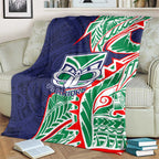 New Zealand Warriors Blanket Polynesian Tribal Tattoo Pacific Sport Art