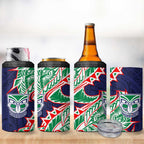 New Zealand Warriors 4 in 1 Can Cooler Tumbler Polynesian Tribal Tattoo Pacific Sport Art