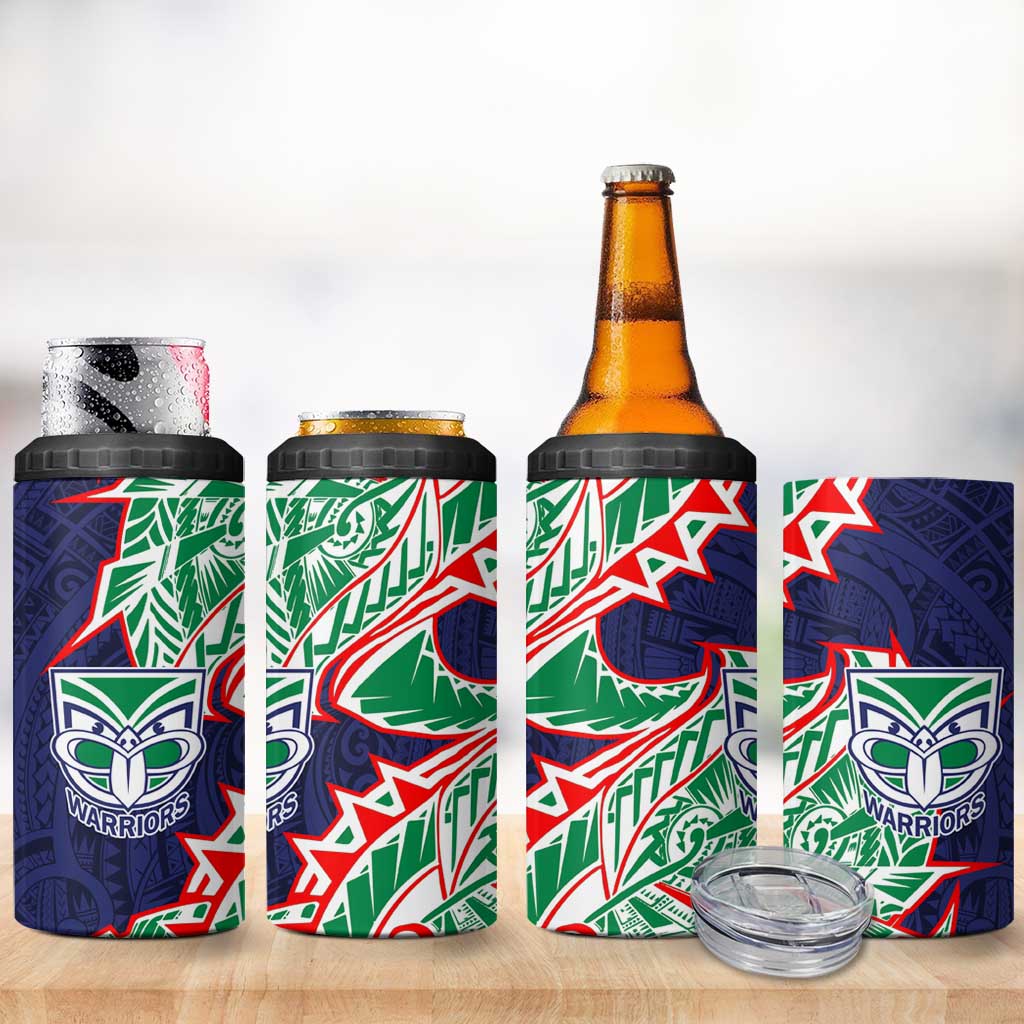 New Zealand Warriors 4 in 1 Can Cooler Tumbler Polynesian Tribal Tattoo Pacific Sport Art