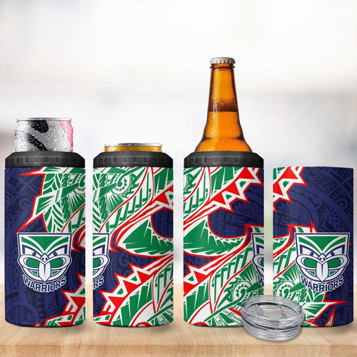 New Zealand Warriors 4 in 1 Can Cooler Tumbler Polynesian Tribal Tattoo Pacific Sport Art
