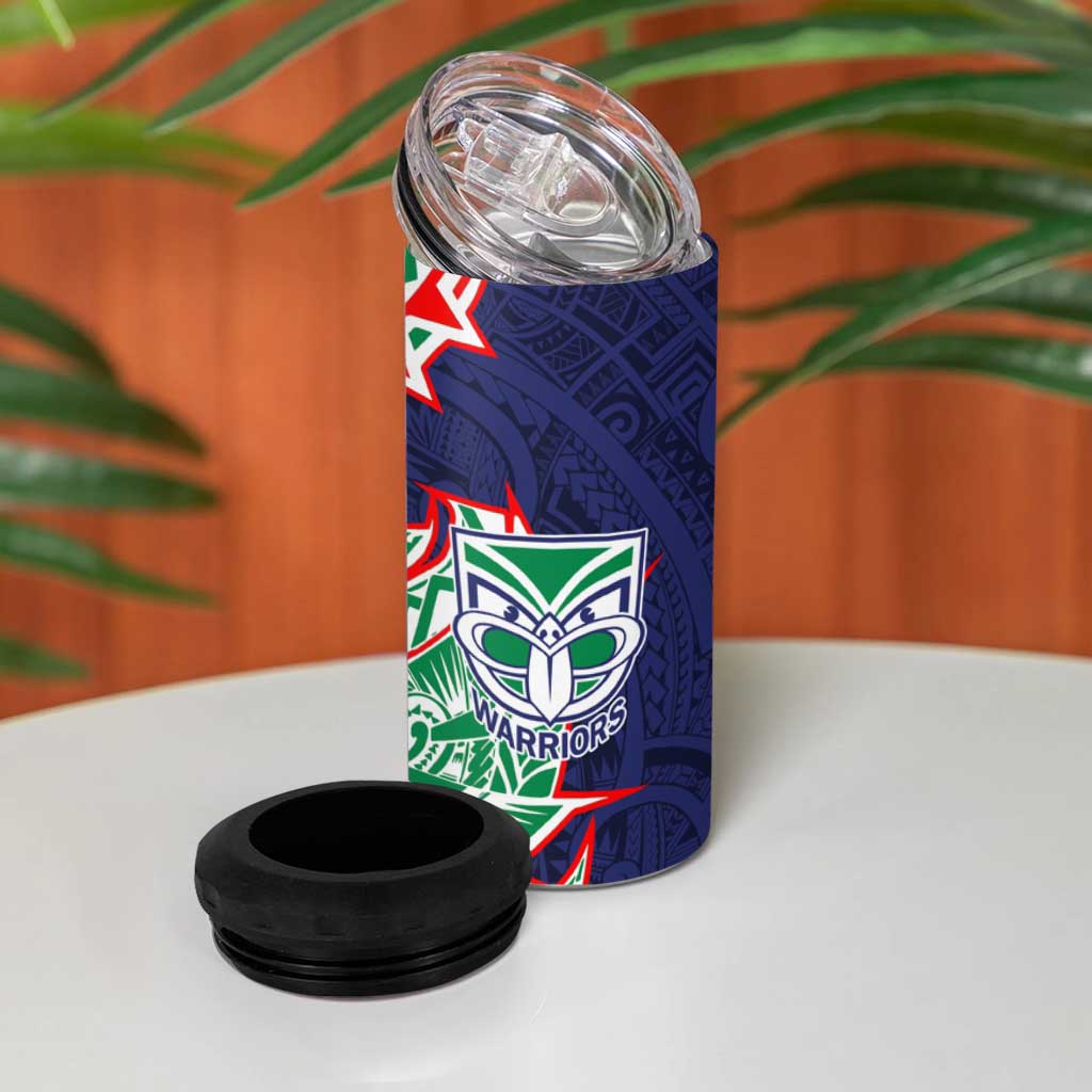 New Zealand Warriors 4 in 1 Can Cooler Tumbler Polynesian Tribal Tattoo Pacific Sport Art