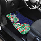 New Zealand Warriors Car Mats Polynesian Tribal Tattoo Pacific Sport Art