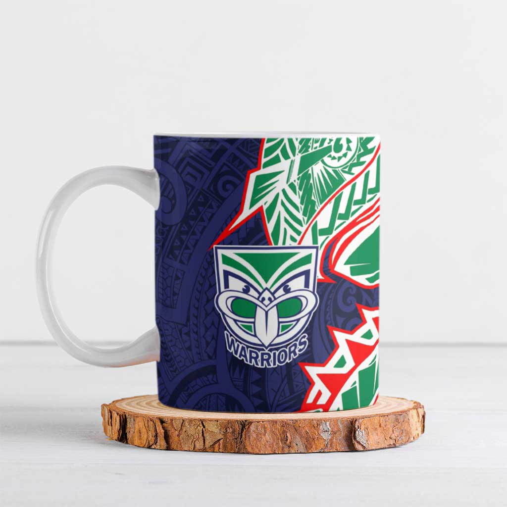 New Zealand Warriors Ceramic Mug Polynesian Tribal Tattoo Pacific Sport Art