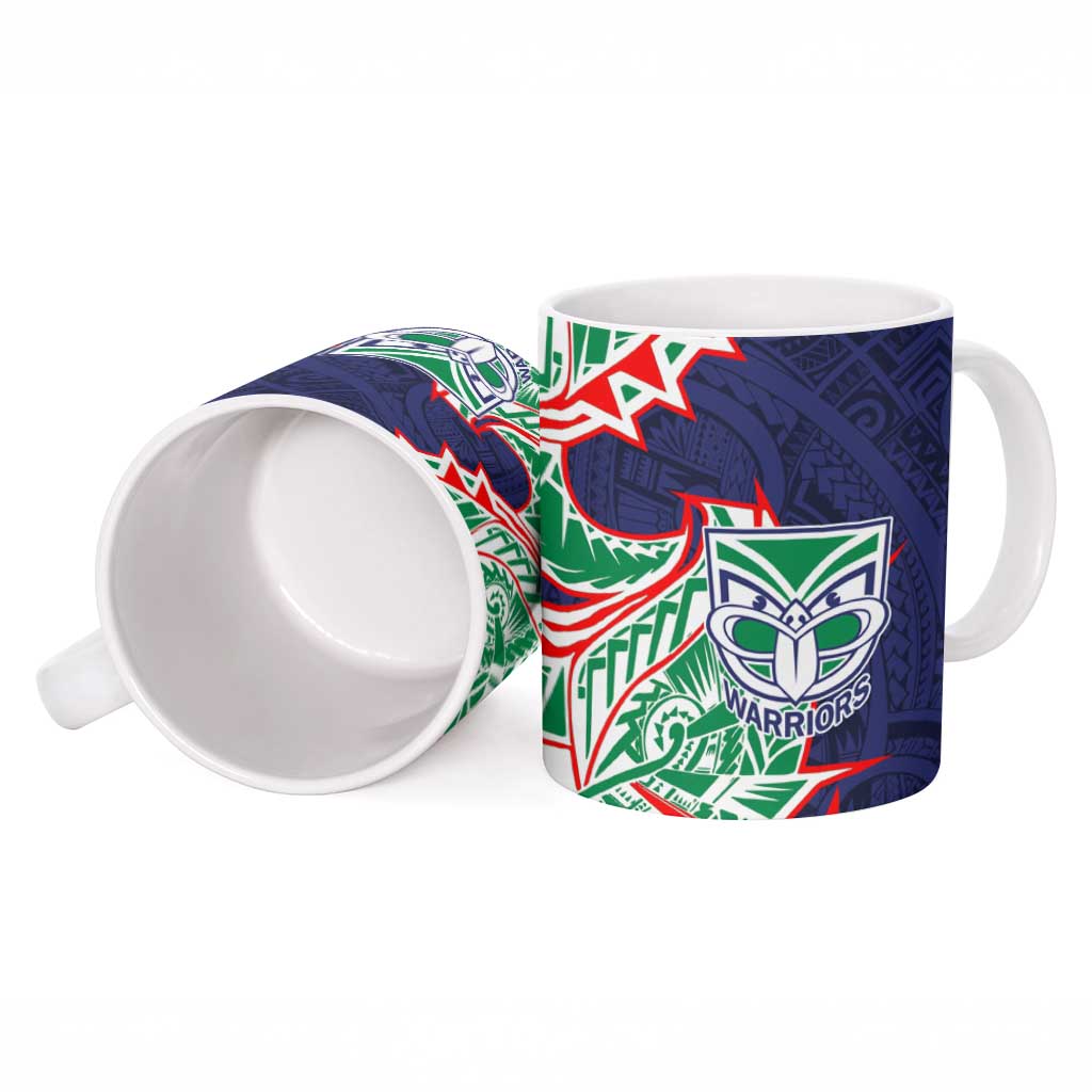 New Zealand Warriors Ceramic Mug Polynesian Tribal Tattoo Pacific Sport Art