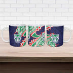New Zealand Warriors Ceramic Mug Polynesian Tribal Tattoo Pacific Sport Art