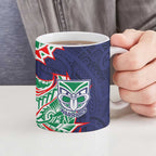 New Zealand Warriors Ceramic Mug Polynesian Tribal Tattoo Pacific Sport Art