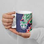 New Zealand Warriors Ceramic Mug Polynesian Tribal Tattoo Pacific Sport Art