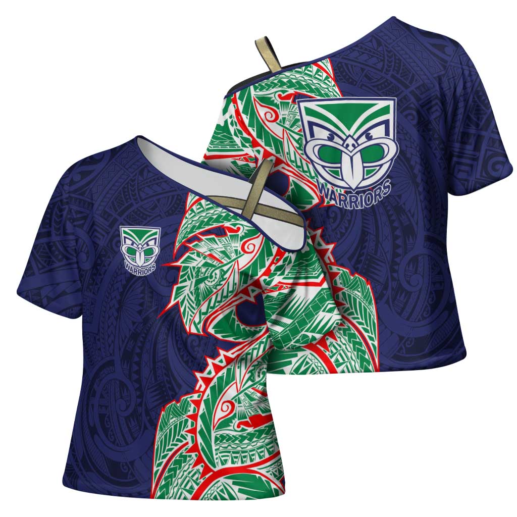 New Zealand Warriors Cross Shoulder Shirt Polynesian Tribal Tattoo Pacific Sport Art