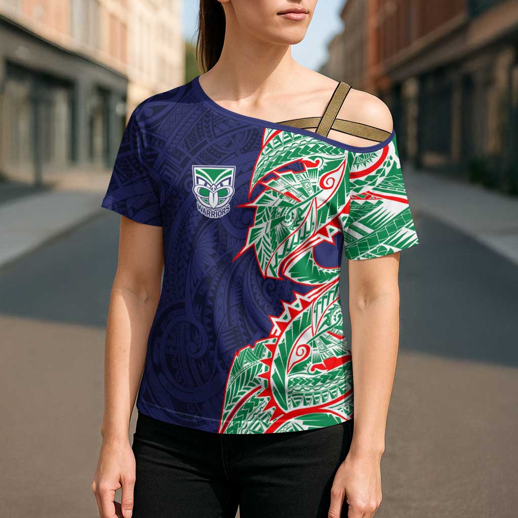 New Zealand Warriors Cross Shoulder Shirt Polynesian Tribal Tattoo Pacific Sport Art