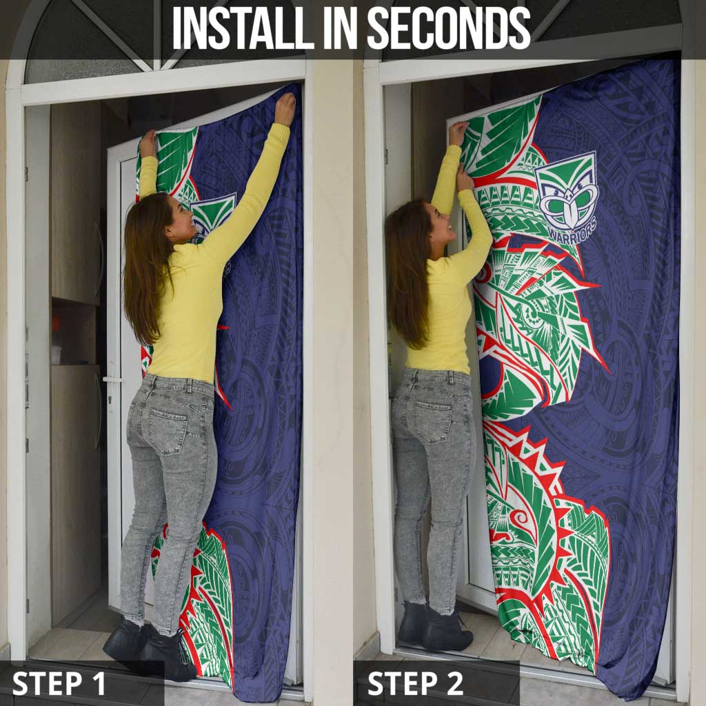 New Zealand Warriors Door Cover Polynesian Tribal Tattoo Pacific Sport Art