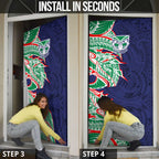 New Zealand Warriors Door Cover Polynesian Tribal Tattoo Pacific Sport Art
