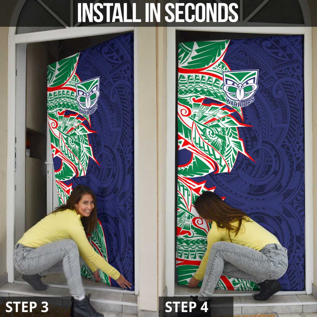 New Zealand Warriors Door Cover Polynesian Tribal Tattoo Pacific Sport Art