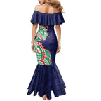 New Zealand Warriors Family Matching Mermaid Dress and Hawaiian Shirt Polynesian Tribal Tattoo Pacific Sport Art